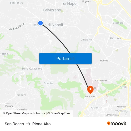 San Rocco to Rione Alto map