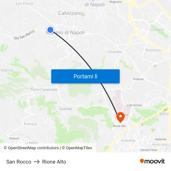 San Rocco to Rione Alto map