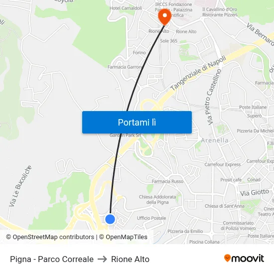 Pigna - Parco Correale to Rione Alto map
