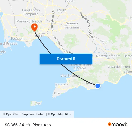 SS 366, 34 to Rione Alto map