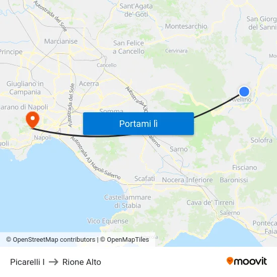 Picarelli I to Rione Alto map