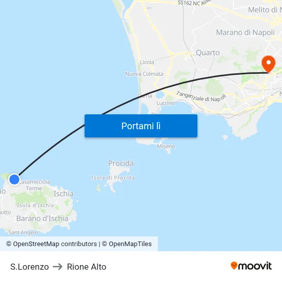 S.Lorenzo to Rione Alto map