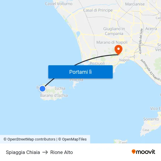 Spiaggia Chiaia to Rione Alto map