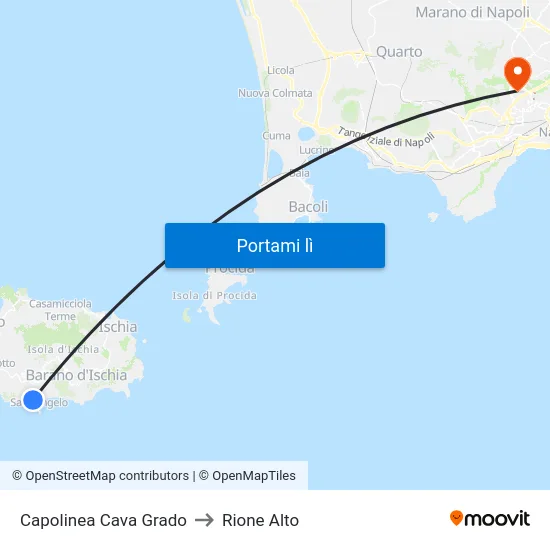 Capolinea Cava Grado to Rione Alto map