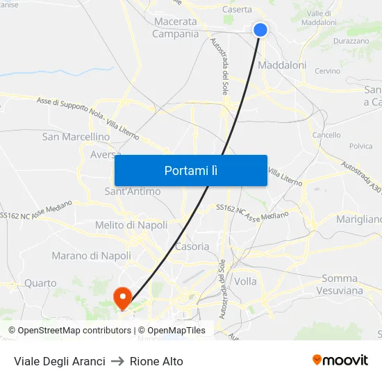 Viale Degli Aranci to Rione Alto map