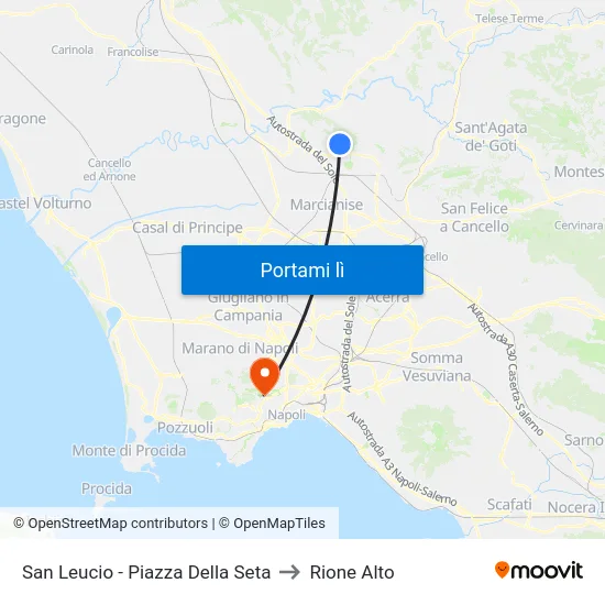 San Leucio - Piazza Della Seta to Rione Alto map