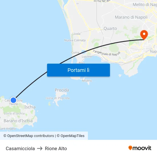 Casamicciola to Rione Alto map