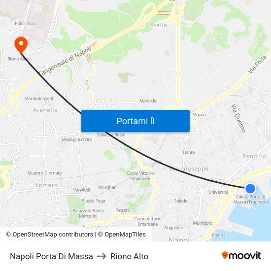 Napoli Porta Di Massa to Rione Alto map