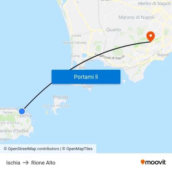 Ischia to Rione Alto map