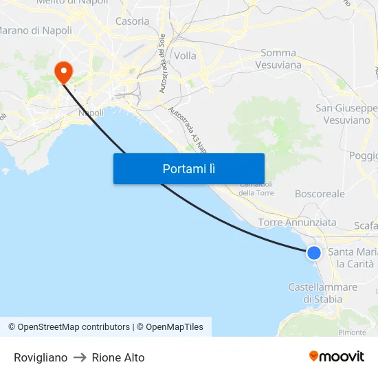 Rovigliano to Rione Alto map