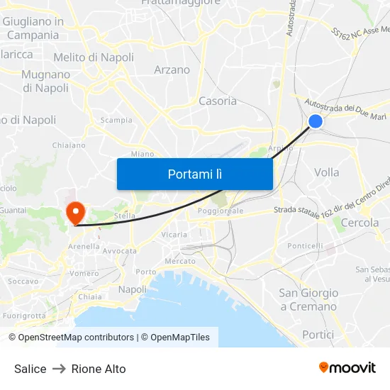 Salice to Rione Alto map