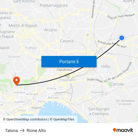 Talona to Rione Alto map