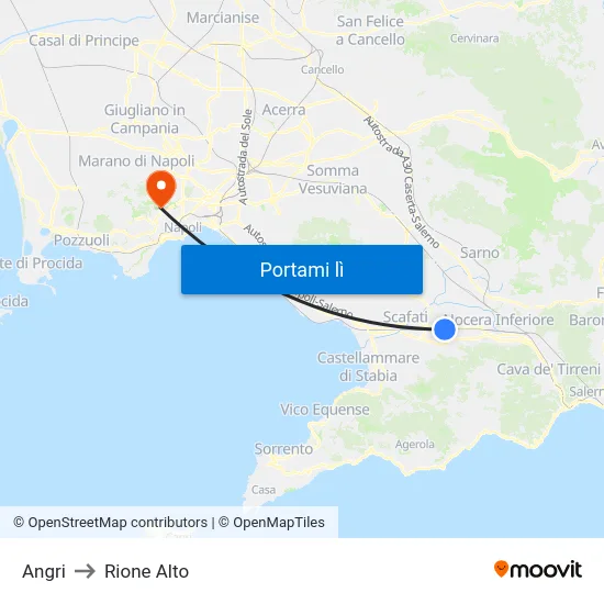 Angri to Rione Alto map