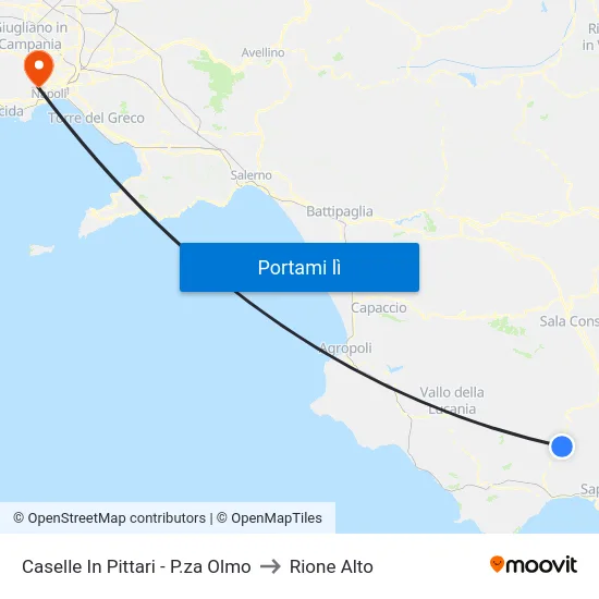 Caselle In Pittari - P.za Olmo to Rione Alto map