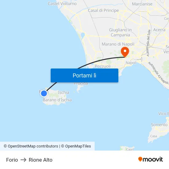 Forio to Rione Alto map