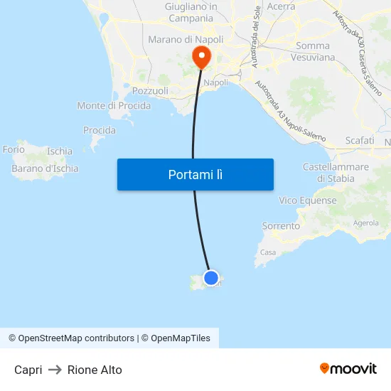 Capri to Rione Alto map