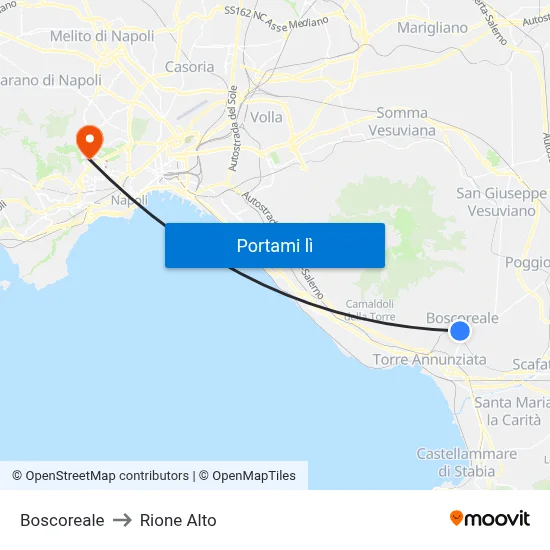 Boscoreale to Rione Alto map
