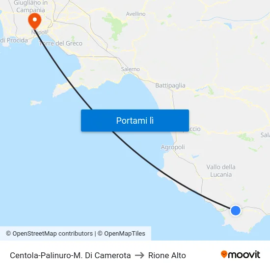 Centola-Palinuro-M. Di Camerota to Rione Alto map