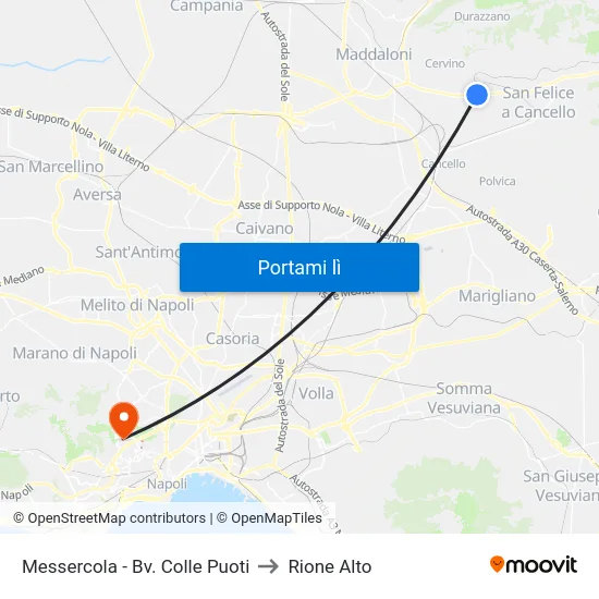 Messercola - Bv. Colle Puoti to Rione Alto map