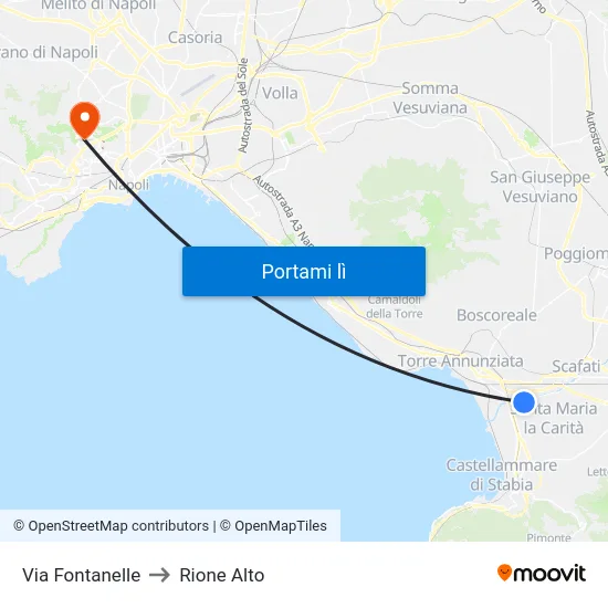 Via Fontanelle to Rione Alto map