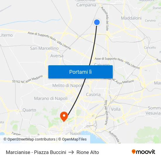 Marcianise - Piazza Buccini to Rione Alto map