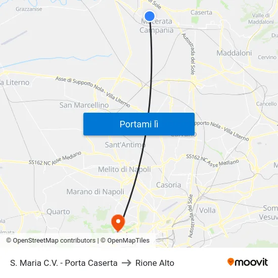S. Maria C.V. - Porta Caserta to Rione Alto map