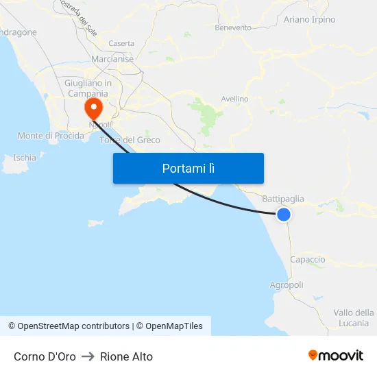 Corno D'Oro to Rione Alto map