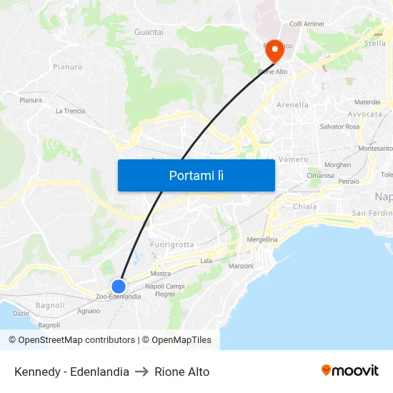 Kennedy - Edenlandia to Rione Alto map