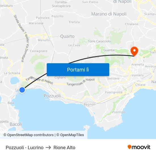 Pozzuoli - Lucrino to Rione Alto map