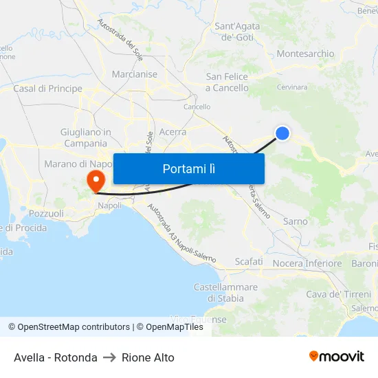Avella - Rotonda to Rione Alto map
