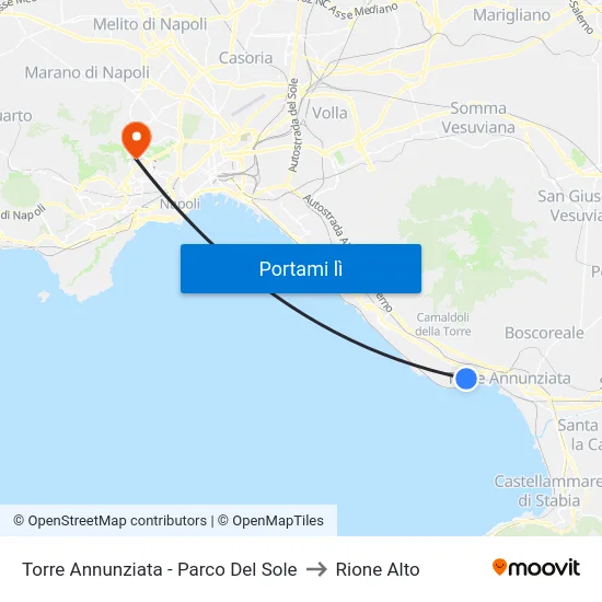 Torre Annunziata - Parco Del Sole to Rione Alto map