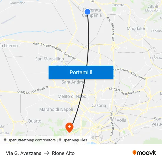 Via G. Avezzana to Rione Alto map