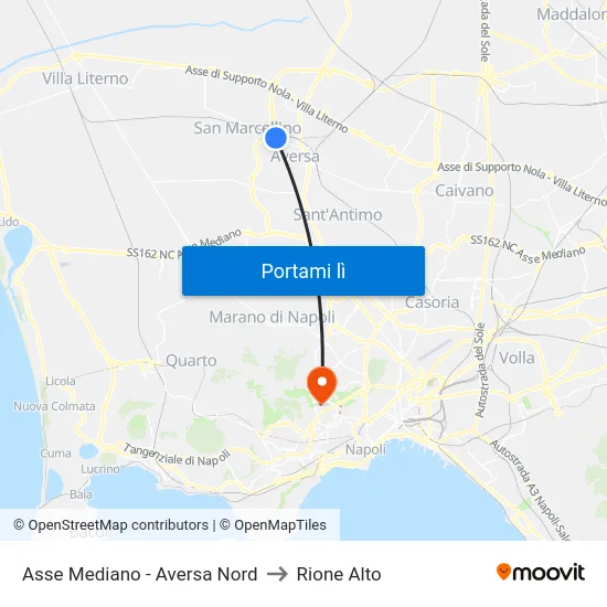 Asse Mediano - Aversa Nord to Rione Alto map