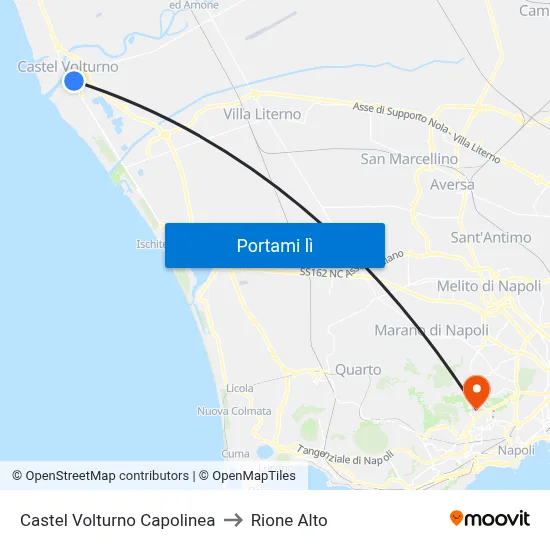 Castel Volturno Capolinea to Rione Alto map