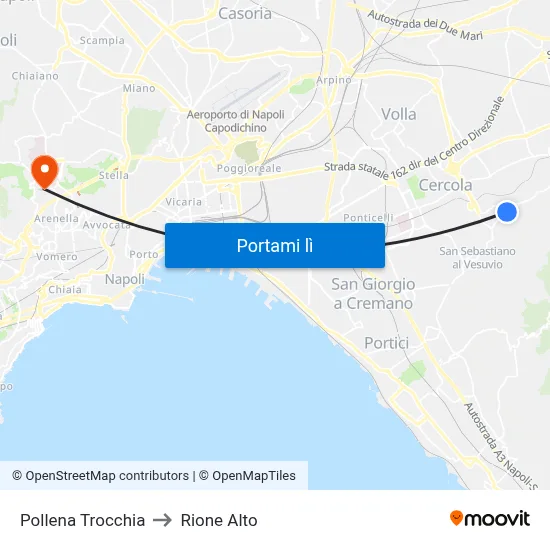 Pollena Trocchia to Rione Alto map