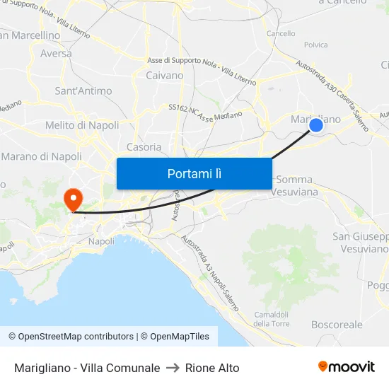 Marigliano - Villa Comunale to Rione Alto map