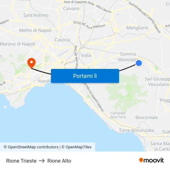 Rione Trieste to Rione Alto map