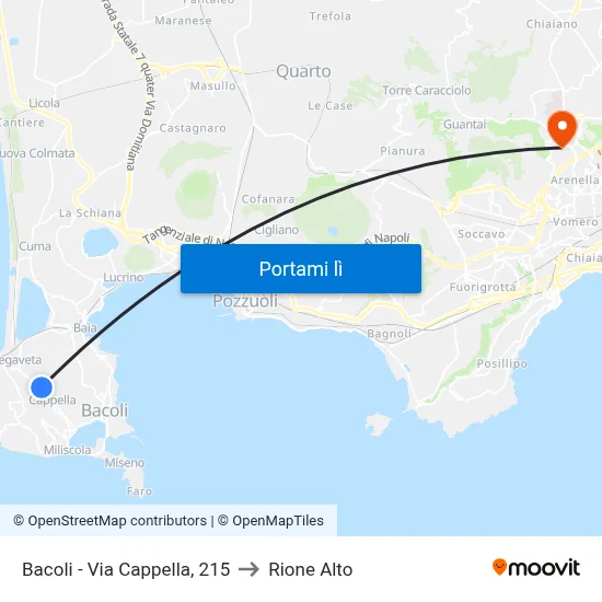 Bacoli - Via Cappella, 215 to Rione Alto map