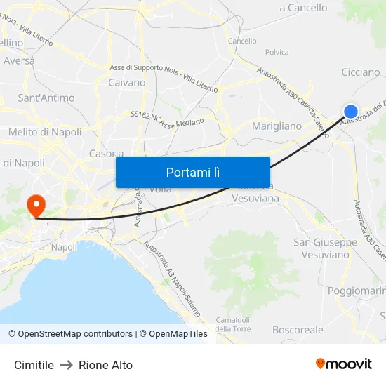 Cimitile to Rione Alto map