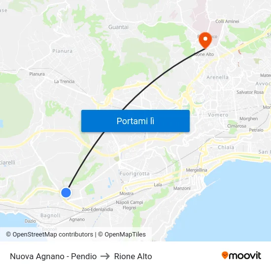 Nuova Agnano - Pendio to Rione Alto map