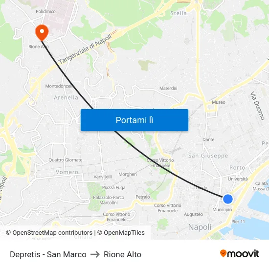 Depretis - San Marco to Rione Alto map