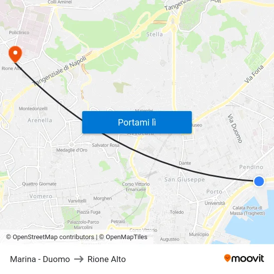 Marina - Duomo to Rione Alto map
