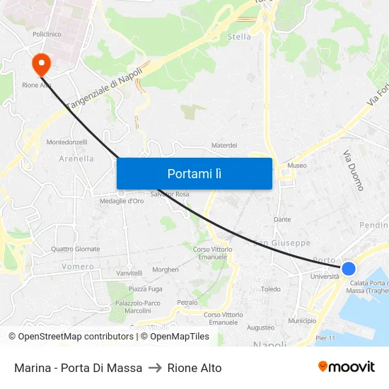 Marina - Porta Di Massa to Rione Alto map