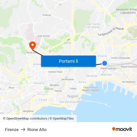 Firenze to Rione Alto map