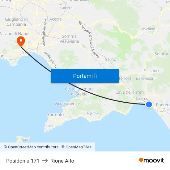Posidonia 171 to Rione Alto map