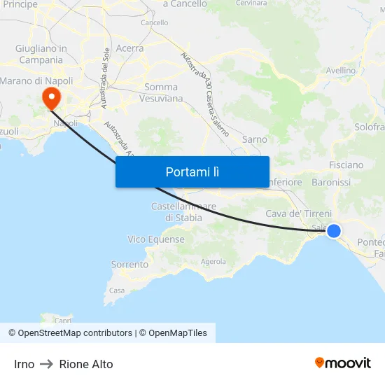 Irno to Rione Alto map