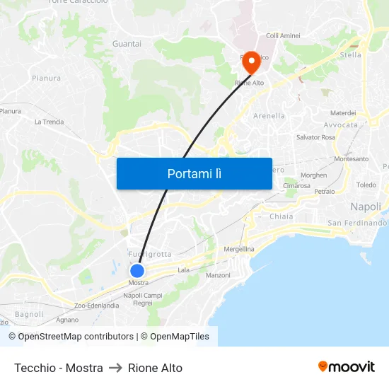 Tecchio - Mostra to Rione Alto map