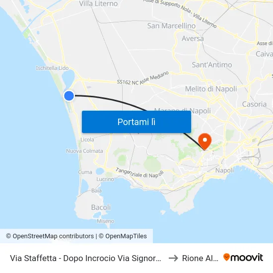 Via Staffetta - Dopo Incrocio Via Signorelle to Rione Alto map