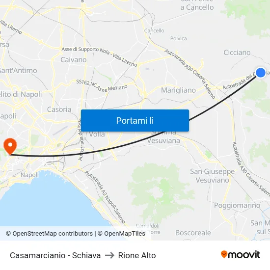 Casamarcianio - Schiava to Rione Alto map