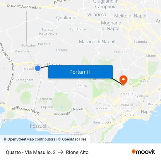 Quarto - Via Masullo, 2 to Rione Alto map